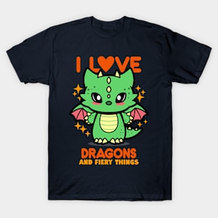 I Love Dragons And Fiery Things T-Shirt